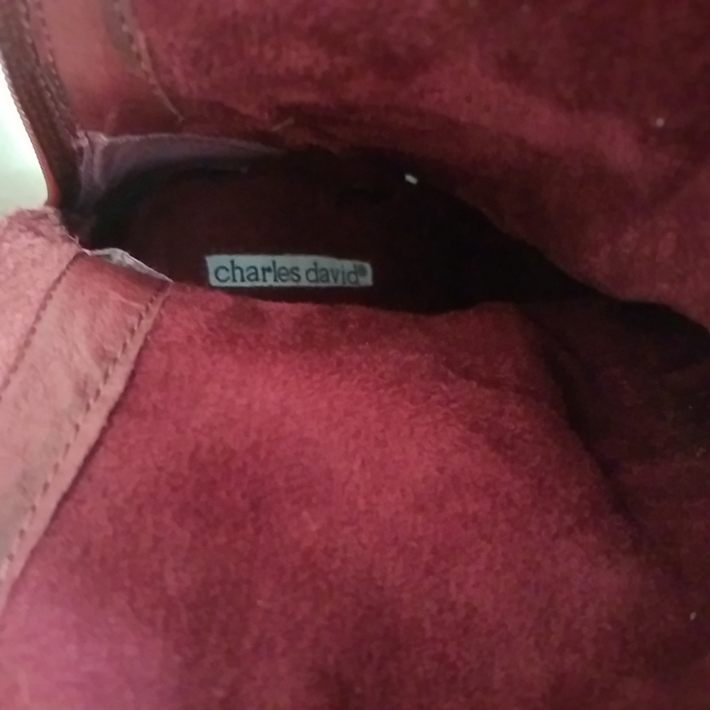 Charles David Fashion Leather & Suede Boots Stiletto Size 9 - Picture 7 of 8